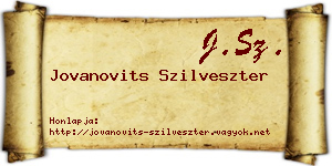 Jovanovits Szilveszter névjegykártya